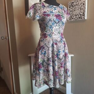Hunter Dixon New York Colorful Lace Dress Size 0 Or Small